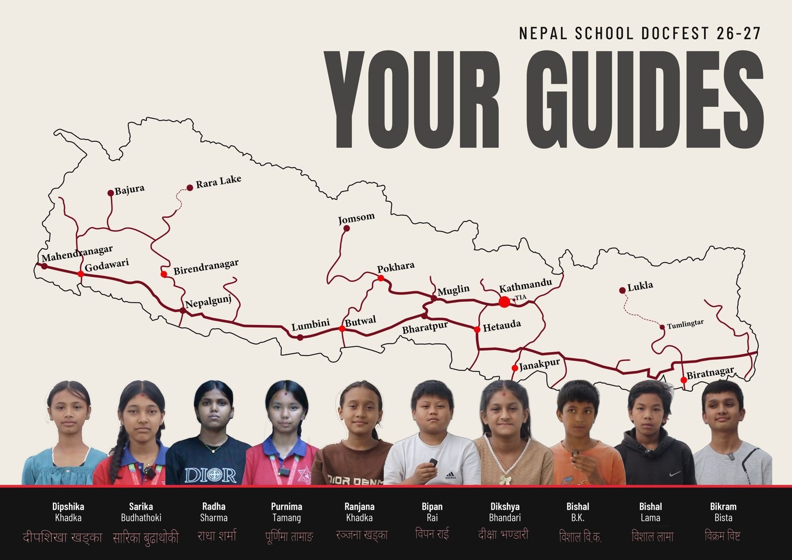 Your guides: ten students of the AN Activity Center, Kathmandu